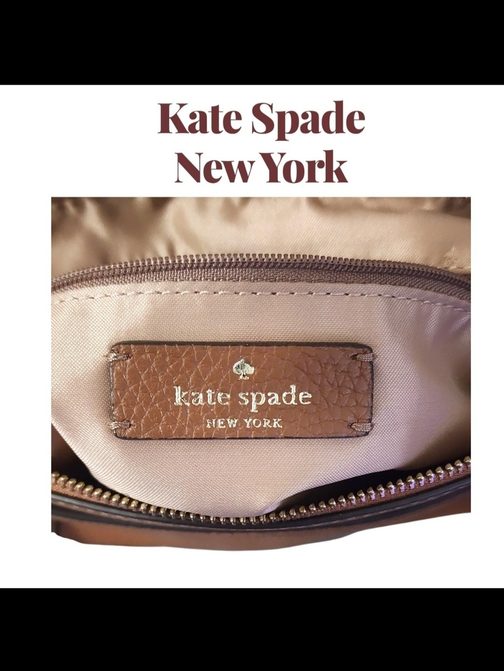 KATE SPADE New York Monica Pebbled Learher Crossbody Bag- Warm Gingerbread - Picture 5 of 15